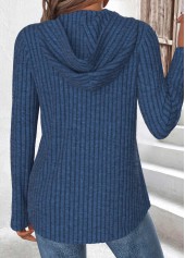 Navy Tummy Coverage Long Sleeve Hoodie | thumb picture 