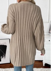 Light Camel Tummy Coverage Long Sleeve Cardigan