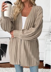 Light Camel Tummy Coverage Long Sleeve Cardigan