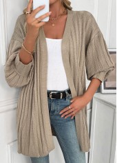 Light Camel Tummy Coverage Long Sleeve Cardigan