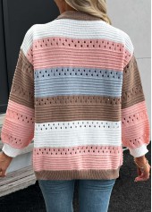 Pink Tummy Coverage Striped Long Sleeve Cardigan | thumb picture 