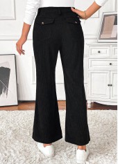 Black Pocket Flare Leg Button Fly High Waisted Pants | thumb picture 