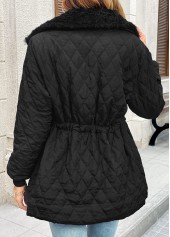 Black Tummy Coverage Long Sleeve Turn Down Collar Coat | thumb picture 