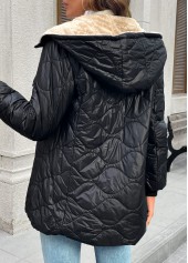 Black Tummy Coverage Long Sleeve Hooded Coat | thumb picture 