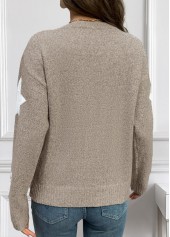 Gray Brown Tummy Coverage Star Print Long Sleeve Sweater | thumb picture 