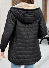 Black Tummy Coverage Long Sleeve Hooded Coat | thumb picture 