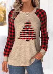 Christmas Light Camel Tummy Coverage Long Sleeve Sweatshirt