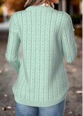 Mint Green Curved Hem Long Sleeve Round Neck Sweatshirt | thumb picture 