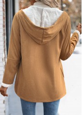 Dark Camel Tummy Coverage Long Sleeve Hooded Coat | thumb picture 
