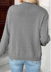 Grey Tummy Coverage Plants Print Long Sleeve Cardigan | thumb picture 