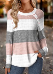Multi Color Tummy Coverage Long Sleeve T Shirt