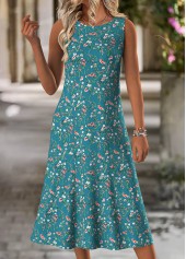 Peacock Blue Tummy Coverage Bracelet Sleeve Dress and Cardigan | thumb picture 