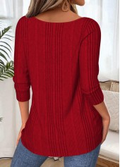 Wine Red Tummy Coverage Long Sleeve T Shirt | thumb picture 