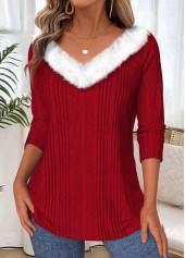 Wine Red Tummy Coverage Long Sleeve T Shirt | thumb picture 