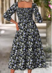 Multi Color Tummy Coverage Floral Print Long Sleeve Dress | thumb picture 