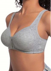 Grey Color V Neck Detail Bra | thumb picture 