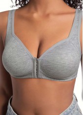Grey Color V Neck Detail Bra | thumb picture 