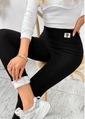 Black Skinny Elastic Waist High Waisted Pants | thumb picture 