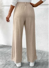 Light Camel Pocket Wide Leg Elastic Waist Pants