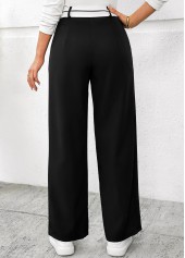 Black Pocket Wide Leg Button Fly High Waisted Pants