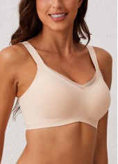 Skin Color V Neck Detail Bra | thumb picture 