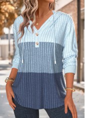 Blue Tummy Coverage Long Sleeve Hoodie | thumb picture 