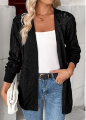 Black Color Long Sleeve Tunic Cardigan | thumb picture 
