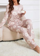 Skin Color Animal Print Lounge Top and Pants | thumb picture 