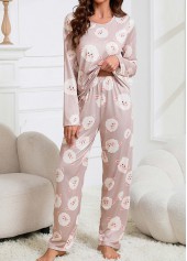 Skin Color Animal Print Lounge Top and Pants | thumb picture 