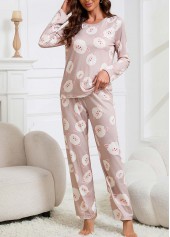 Skin Color Animal Print Lounge Top and Pants | thumb picture 