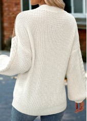 Light Camel Tummy Coverage Long Sleeve Round Neck Sweater | thumb picture 