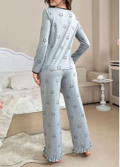 Light Grey Animal Print Lounge Top and Pants | thumb picture 