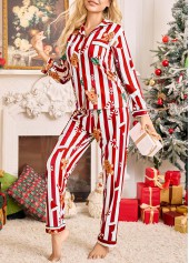 Christmas Red Long Sleeve Lounge Top and Pants