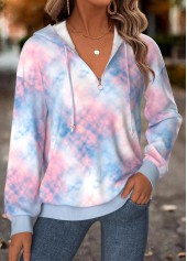 Multi Color Tummy Coverage Tie Dye Print Hoodie | thumb picture 