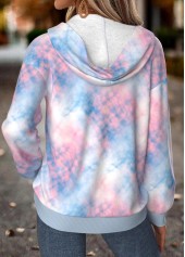 Multi Color Tummy Coverage Tie Dye Print Hoodie | thumb picture 
