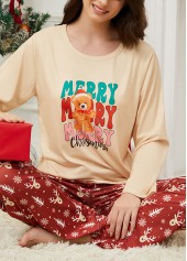Christmas Deep Red Long Sleeve Lounge Top and Pants | thumb picture 