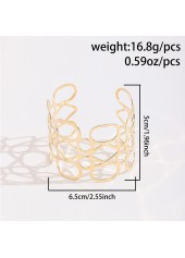 Golden Color Alloy Detail Openwork Bangle | thumb picture 