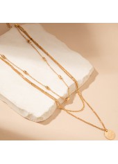 Golden Layered Round Design Alloy Necklace | thumb picture 