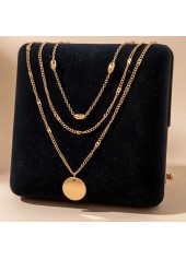 Golden Layered Round Design Alloy Necklace | thumb picture 