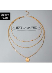 Golden Layered Round Design Alloy Necklace | thumb picture 