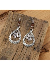 Silver Color Alloy Detail Hollow Earrings