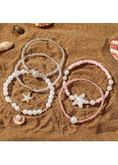 Pink Shell Seed Beads Bracelets Set | thumb picture 