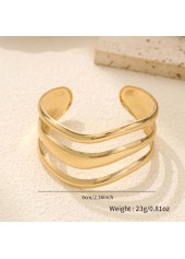 Golden Hollow Irregular Design Metal Bangle | thumb picture 