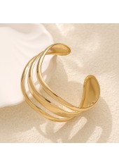Golden Hollow Irregular Design Metal Bangle | thumb picture 