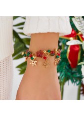 Christmas Tree Red Snowman Alloy Bracelet