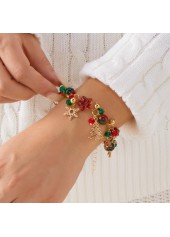 Christmas Tree Red Snowman Alloy Bracelet