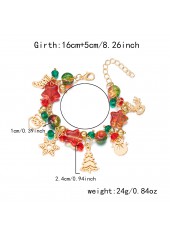 Christmas Tree Red Snowman Alloy Bracelet
