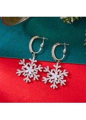 Christmas Geometric White Snowflake Alloy Earrings | thumb picture 