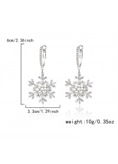 Christmas Geometric White Snowflake Alloy Earrings | thumb picture 