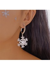 Christmas Geometric White Snowflake Alloy Earrings | thumb picture 